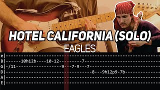 Eagles  Hotel California solo Guitar lesson with TAB [upl. by Waters759]