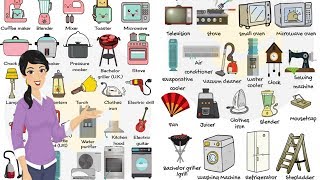 50 Household Appliances in English  Household Equipment Vocabulary [upl. by Belshin]