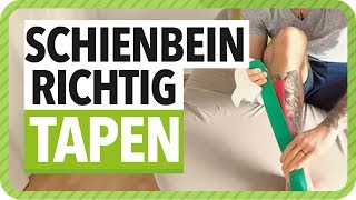 Schienbein Tapen Anleitung  Kinesiologie Tape Anleitung für das Schienbein  Netztherapeuten [upl. by Eynahpets]