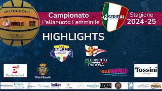 HIGHLIGHTS RAPALLO PN VS PLEBISCITO PADOVA [upl. by Phi506]