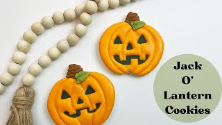 How To Decorate JackOLantern Sugar Cookies For Halloween [upl. by Ykcor]