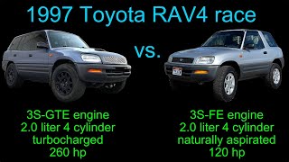 Turbo 3SGTE RAV4 vs stock 3SFE RAV4 race [upl. by Yrrat230]