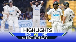 IND VS NZ 1ST TEST Day 5 Highlights India Vs New Zealand 1ST Day 5 TEST FULL HIGHLIGHTS  Rachin [upl. by Byran]