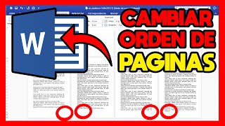 ✅COMO CAMBIAR ORDEN DE PAGINAS EN WORD [upl. by Donielle]