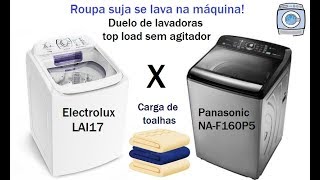 Duelo Lavadoras Electrolux LAI17 X Panasonic NAF160P5  Carga de toalhas [upl. by Nrublim202]