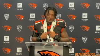 Oregon State LB Melvin Jordan Talks Double OT Win Over Colorado State [upl. by Hoehne]