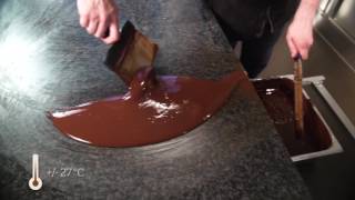 How to temper chocolate on a marble worktop [upl. by Chen]