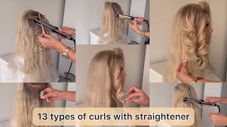 Different curls with straightener [upl. by Xenophon]