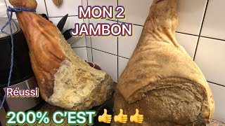 Jambon cru maison Mon 2 jambon maison je reussi 2 partie jambonjambonsecjamboncrue [upl. by Ahsinrats]