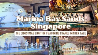 THE CHRISTMAS LIGHTUP FEATURING CHANEL WINTER TALE At Marina Bay Sands Singapore [upl. by Yntirb]