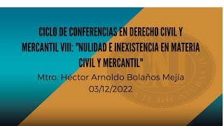 CICLO DE CONFERENCIAS EN DERECHO CIVIL Y MERCANTIL VIII [upl. by Nailuj155]