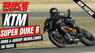 KTM 1390 Super Duke R Raw Footage On Track  Chris Chases Jeremy McWilliams Around Almería [upl. by Mehsah782]