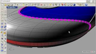 Sports shoe modeled in Rhino 40  Part 4 English [upl. by Nolahs]