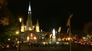 Mariale Procession aux flambeaux at the Sanctuaire de Lourdes  20 October 2024 [upl. by Eniotna]