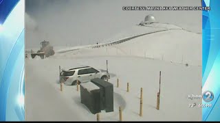 Cold front brings snow to summit of Mauna Kea [upl. by Hough]