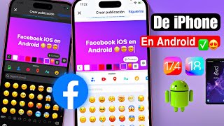 Facebook de iPhone en Android emojis iOS 😳😱 [upl. by Nohsad]