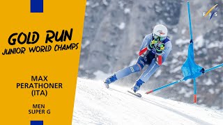 Max Perathoner ITA  Junior World Champion 2024 Super G [upl. by Blaire]