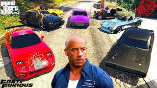 GTA 5  Stealing Fast And Furious Movies Starting Dominic Toretto Cars with Franklin Cars 121 [upl. by Naul]