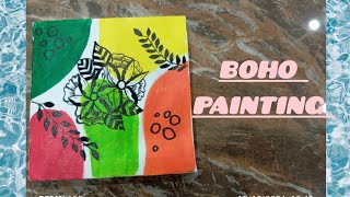 EASY BOHO PAINTING 💫  Canvas painting  ARTISTIC CREATIONS 🌈 [upl. by Sawyor]