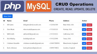 PHP and MySQL with CRUD Operations Create Read Update Delete [upl. by Yulma438]