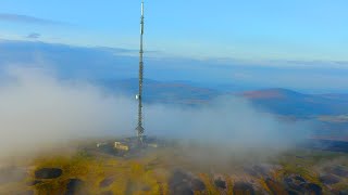 Kippure Mountain  TV Mast  Wicklow Mountains  Drone Above Clouds  4K [upl. by Yerfej]