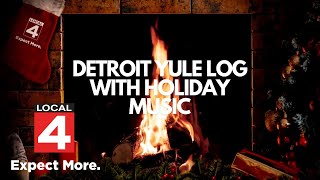 Holiday Fireplace Yule Log with Christmas Music from Detroit [upl. by Fosdick]