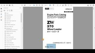 Hitachi ZW370 Wheel Loader Engine Parts Catalog [upl. by Adnirim569]