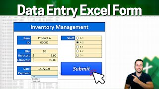 How to Easily Create an Data Entry Form in Excel  No VBA [upl. by Willman]