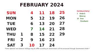 February Calendar 2024 [upl. by Gorman]