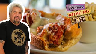 Guy Fieri Eats a Gigantic Meatball Sub in Alaska  Diners DriveIns and Dives  Food Network [upl. by Rexford]