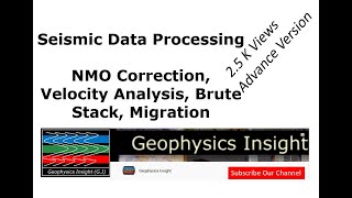 Seismic Data Processing  NMO Correction  Velocity Analysis  Brute Stack  Migration [upl. by Barty]