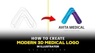 How to create modern gradient medical logo in Illustrator  Illustrator tutorials [upl. by Ronda]