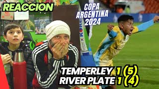 TEMPERLEY 1  5  RIVER PLATE 1  4   Reacciones de Hinchas de River  COPA ARGENTINA 2024 [upl. by Olrac]