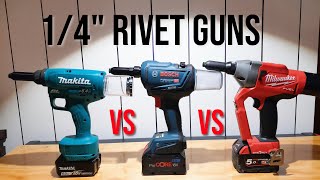 Bosch VS Makita VS Milwaukee 14quot Rivet Guns Do they all Pop Rivets the Same [upl. by Anauqal46]