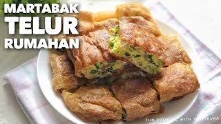 BIKIN KULIT MARTABAK TELUR DAN ISIAN SUPER GAMPANG  SAVOURY MARTABAK [upl. by Alyak]