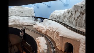 Applying Hydrocal Rock Castings to the Layout Terrain HO Scale 20x12 Layout Part 47 [upl. by Ayotnom]