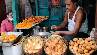 This Place Is Famous For Radhaballavi । Samosa Chandrakala amp Jelebi । Kolkata Street Food [upl. by Mychal864]