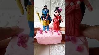 DIY clay Little Shiv Parvati 🌸🥰Shiv ji amp Parvati Ji 🔱🌼shorts short youtubevideo [upl. by Llerdna]