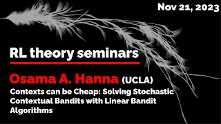 RL theory seminar Osama A Hanna UCLA [upl. by Enytnoel]