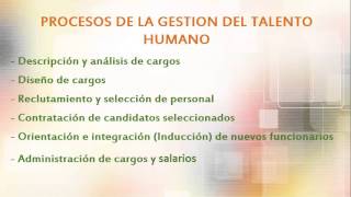 Fundamentos de la Gestión del Talento Humano [upl. by Oakman665]