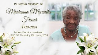 Marianna Marcella Fraser Funeral Service Livestream [upl. by Adabelle]