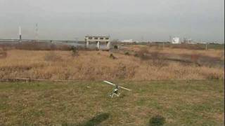 Hirobo EMBLA 450E RC heli scale flight 1 [upl. by Htiekel]