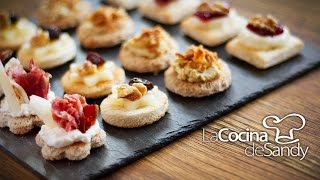 Canapés o tapas aperitivo en recetas de comida faciles [upl. by Naujahs]