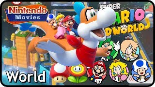 Super Mario 3D World  World Mushroom amp Flower 100 Multiplayer Walkthrough [upl. by Meekah971]