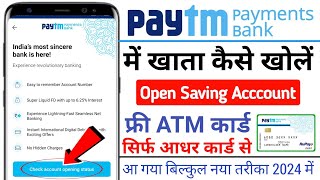 Paytm payment bank account opening process 2024  Paytm payment bank me account kaise banaye [upl. by Darwin]