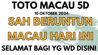 PREDIKSI MACAU 5D 10 OKTOBER 2024  BOCORAN TOTO MACAU 5D HARI INI  TTM 5D  RUMUS TOTO MACAU 5D [upl. by Hazaki88]