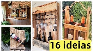 16 Ideias Criativas de BARES com PALLETS para ter uma adega de vinho com paletes em casa [upl. by Graves424]