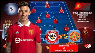 WHO is Back  Brentford vs Manchester United Predicted Line Up ft Lisandro Martinez MD 29 EPL 2324 [upl. by Niels805]