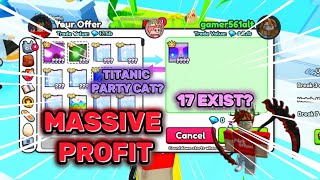 Trading Montage 18  🔥MASSIVE FLIPS AND PROFITS 🔥 ✨TITANIC PARTY CAT✨ Pet Simulator 99  Roblox [upl. by Akimad202]