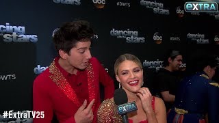 Milo Manheim amp Witney Carson Talk Message from Céline Dion on ‘DWTS’ [upl. by Shimkus]